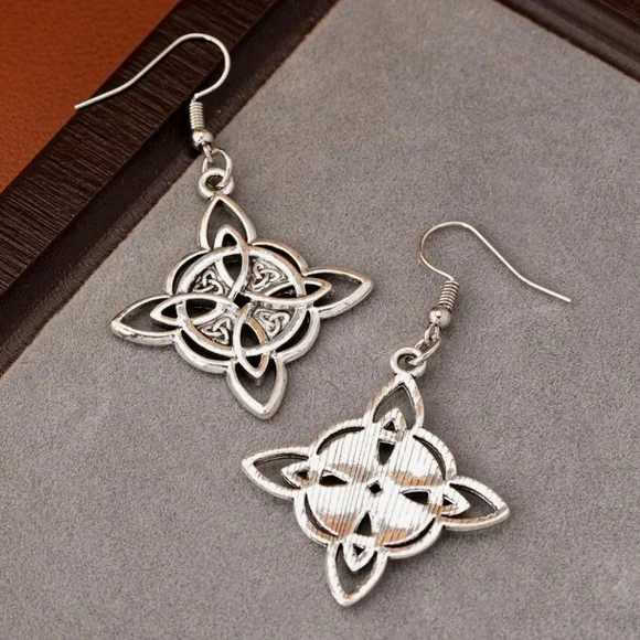 Any 4/$25! Silver Celtic Drop Earrings - Picture 4 of 7